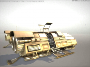 futuristic transport shuttle 3D मॉडल