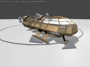 futuristic transport shuttle 3D मॉडल
