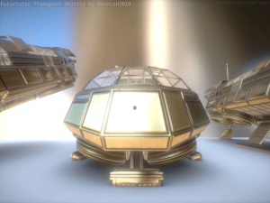 futuristic transport shuttle 3D मॉडल