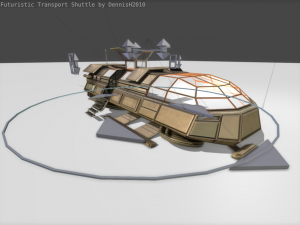 futuristic transport shuttle 3D मॉडल