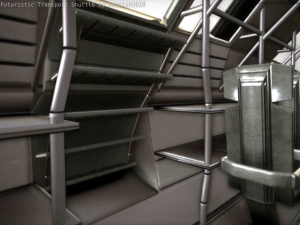 futuristic transport shuttle 3D मॉडल