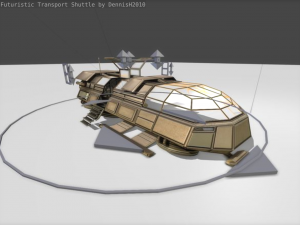 futuristic transport shuttle 3D मॉडल