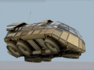futuristic transport shuttle 3D मॉडल