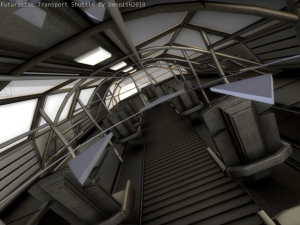 futuristic transport shuttle 3D मॉडल