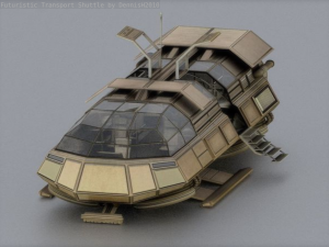 futuristic transport shuttle 3D मॉडल
