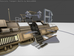 futuristic transport shuttle 3D मॉडल