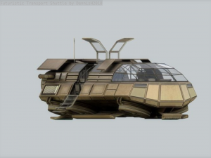 futuristic transport shuttle 3D मॉडल