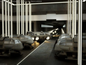 futuristic transport shuttle 3D मॉडल