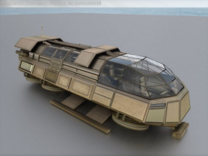 futuristic transport shuttle 3D मॉडल
