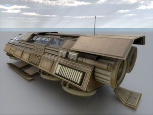 futuristic transport shuttle 3D मॉडल