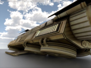 futuristic transport shuttle 3D मॉडल