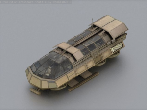 futuristic transport shuttle 3D मॉडल