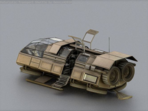 futuristic transport shuttle 3D मॉडल