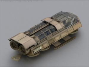 futuristic transport shuttle 3D मॉडल