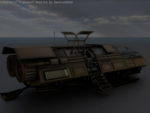 futuristic transport shuttle 3D मॉडल