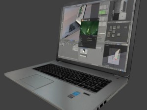hp notebook low poly Model 3D