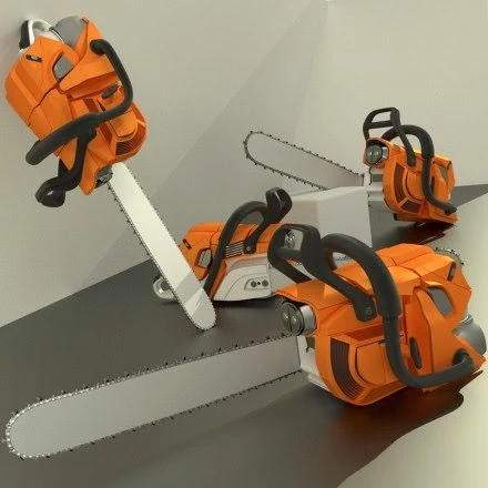 chainsaw high poly 3D Model .c4d .max .obj .3ds .fbx .stl .blend 