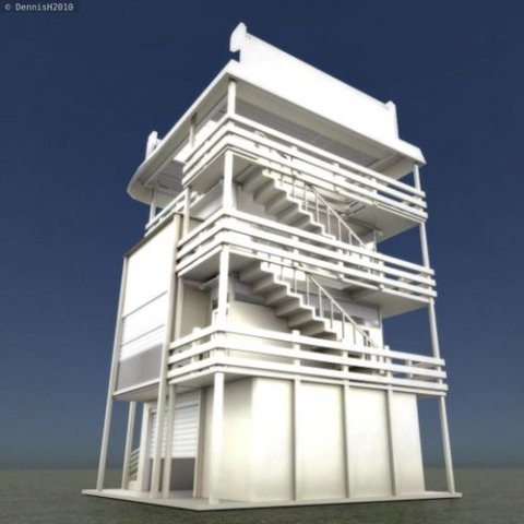 tower-house design 3D 模型 .c4d .max .obj .3ds .fbx .stl .blend