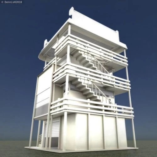 tower-house design 3D Model .c4d .max .obj .3ds .fbx .stl .blend 