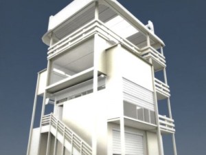tower-house design 3D 模型