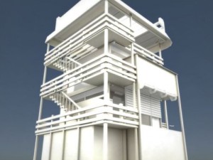 tower-house design 3D 模型