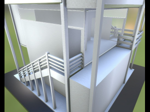 tower-house design 3D 模型