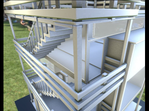 tower-house design 3D 模型