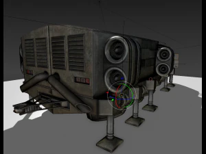 futuristic freighter 3D Model