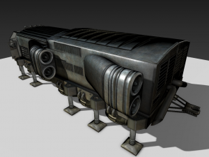futuristic freighter Modello 3D