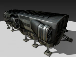 futuristic freighter 3D Model