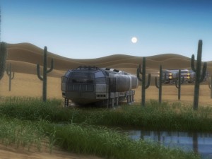 futuristic freighter Modello 3D