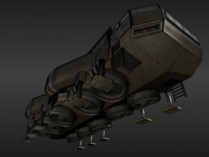futuristic freighter Modello 3D