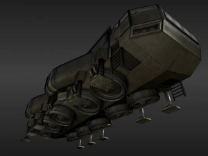 futuristic freighter 3D Model