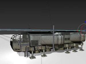 futuristic freighter 3D Model