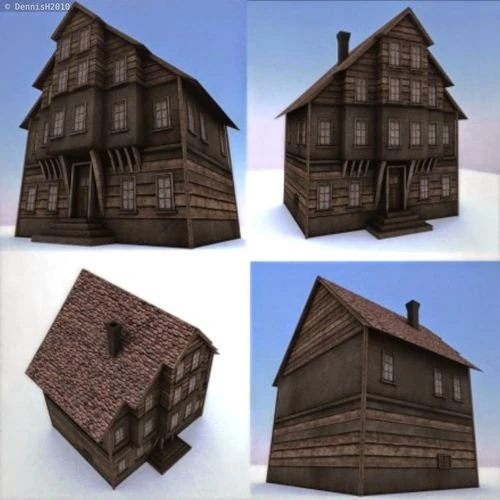 big old house 3D Model .c4d .max .obj .3ds .fbx .stl .blend