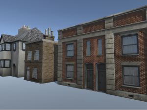 three old city buildings 3D Модель