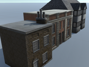 three old city buildings 3D Модель