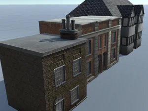 three old city buildings 3D Model