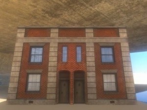 three old city buildings 3D Модель