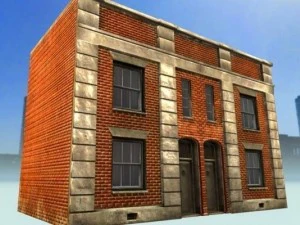 three old city buildings 3D Model