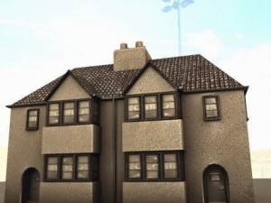 three old city buildings 3D Модель