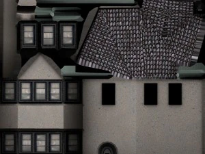 three old city buildings 3D Model