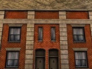 three old city buildings 3D Model