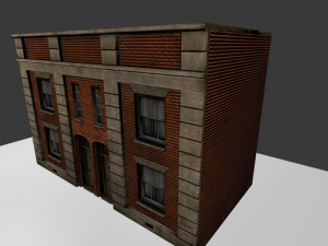 three old city buildings 3D Модель
