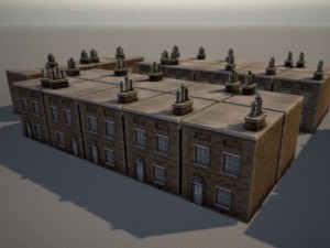 three old city buildings 3D Модель