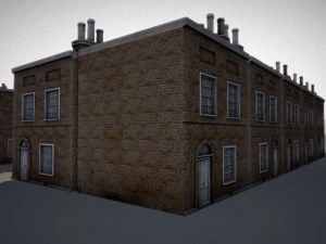 three old city buildings 3D Model