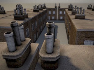 three old city buildings 3D Модель