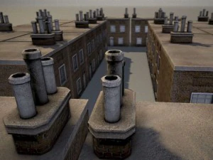 three old city buildings 3D Model