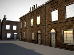 three old city buildings 3D Model