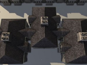 three old city buildings 3D Модель